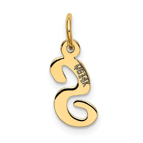 10k Yellow Gold Small Script Initial S Charm - Picture 4 of 4